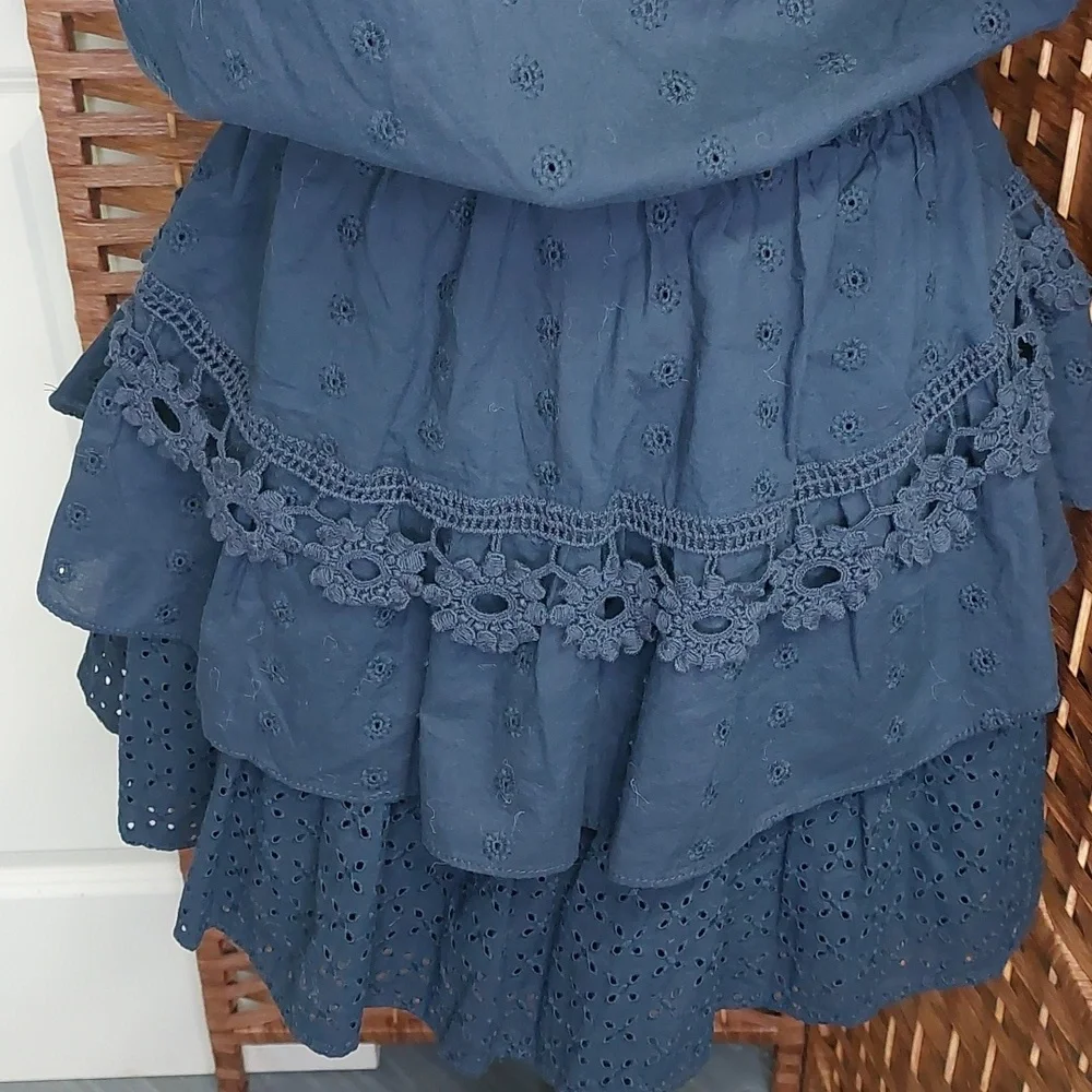 Chelsea & Violet Navy Blue Eyelet Dress Large - Picture 6 of 10